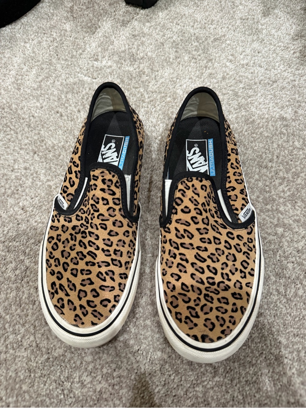 Vans Leopard Slip-On Sneakers - Tan & Black